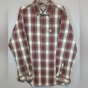 Carhartt Relaxed Fit Men’s XL Plaid Long Sleeve Button Up Work Shirt